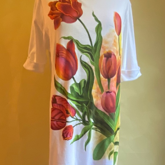 Tulips Hand Painted on a NEW Dress - Picture 2 of 13